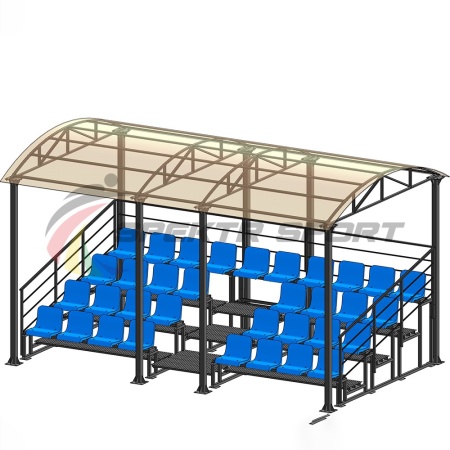Купить Трибуна для зрителей 4 ряда на 34 места с навесом и перилами в Ардоне 